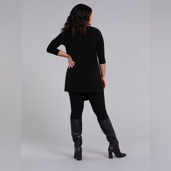 Sympli Side Twist Tunic Black 3/4 Sleeve - Picture 4 of 13